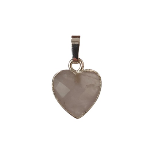 Pendant heart shape 12mm, Rose quartz; per 2 pcs - Click Image to Close