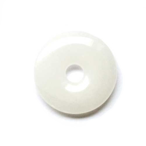 Witte Jade, donut, 25mm; per 5 stuks