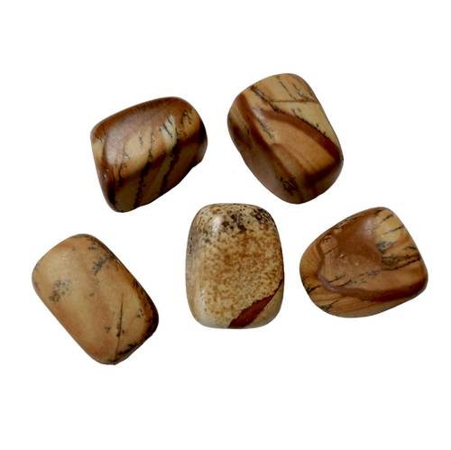 Landschapsjaspis, knuffelsteentje, 20-30mm; per 5 stuks