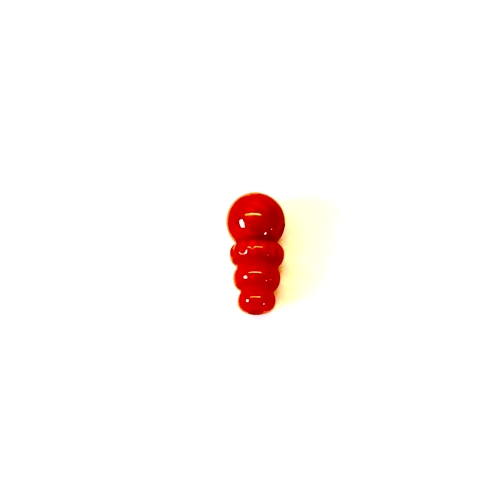 Guru bead, red Coral, total length 15mm; per pc