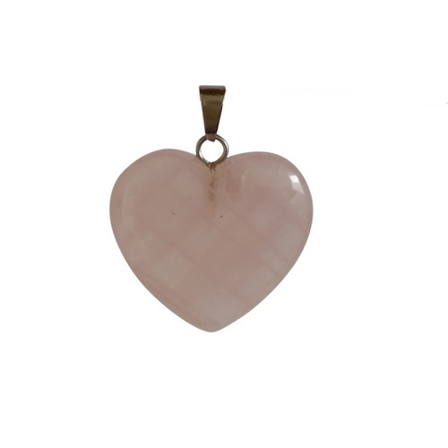 Rosequartz, pendant heart shape, 25mm; per 5 pcs - Click Image to Close
