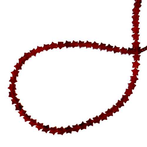Rode agaat, ster, 4mm; per 40cm streng - Klik op de afbeelding om het venster te sluiten