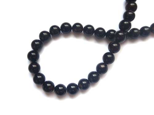 Black Lace Agate, round, 4mm; per 40cm string