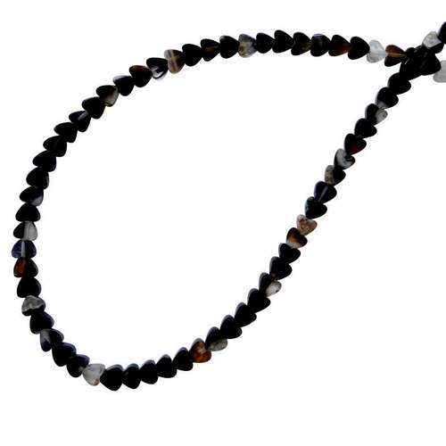 Black agate, heart, 5mm; per 40cm string - Click Image to Close
