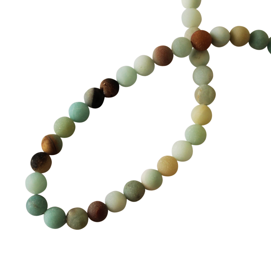 Amazoniet multicolor, rond, 6mm, mat; per 40cm streng - Klik op de afbeelding om het venster te sluiten