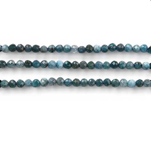 Apatite, round, 2mm facet; per 40cm string