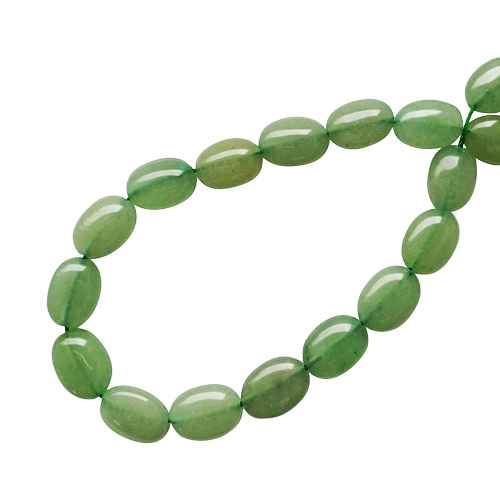 Green Aventurine, oval, 10x14mm; per 40cm string