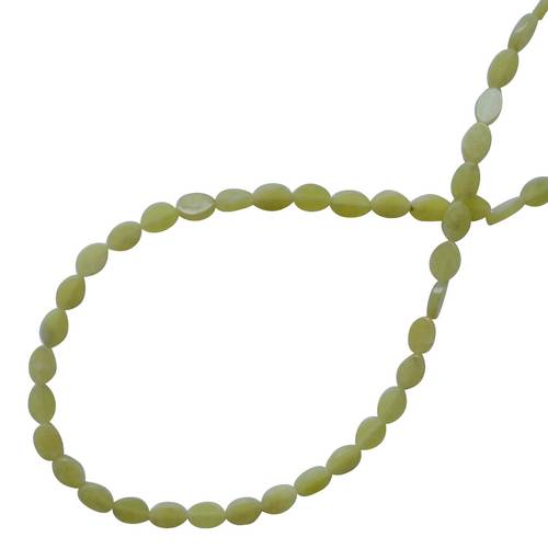 Lemon jade, plat ovaal, 4x6mm; per 40cm streng