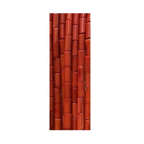 Coral, tube 3x5mm, red; per 40cm string - Click Image to Close