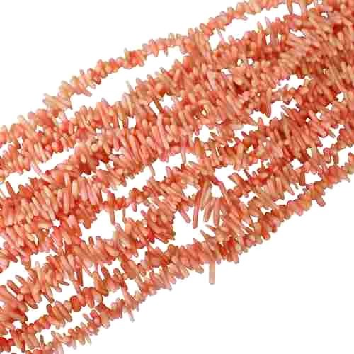 Pink Coral, branch, 3-5x12-15mm, salmon pink; per string
