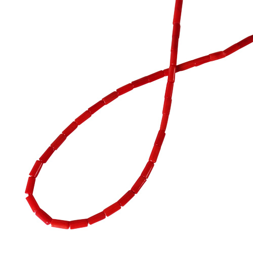 Koraal, rood, buisje, 3x7mm; per 40cm streng