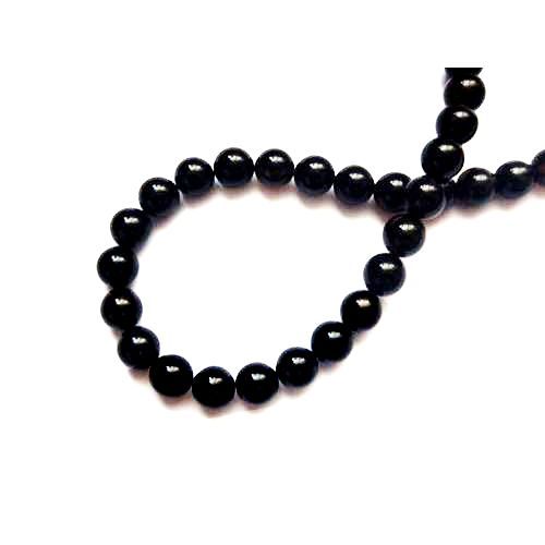 Zwarte Obsidiaan, rond, 10mm; per 40cm streng