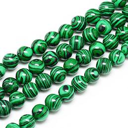 Malachiet, rond, 8mm; per 40cm streng
