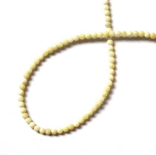 Mustard stone, round, 4mm; per 40cm string