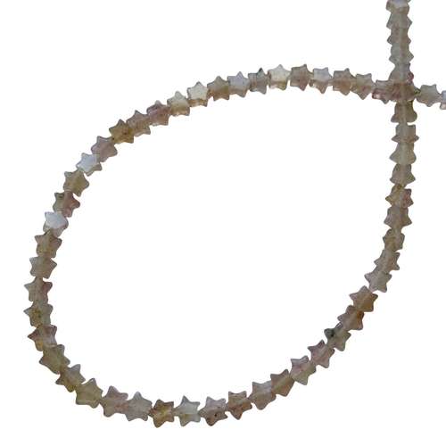 Strawberry quartz, star, 4mm; per 40cm string - Click Image to Close