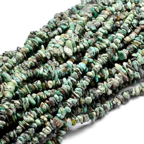 African turquoise, chips, 5-8mm; per 80cm string