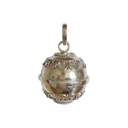 Zilveren zwangerschapsbel, Balinees wirewerk, 18mm; per stuk