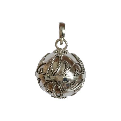 Silver harmony ball, Balinese wirework, 18mm; per pc - Click Image to Close