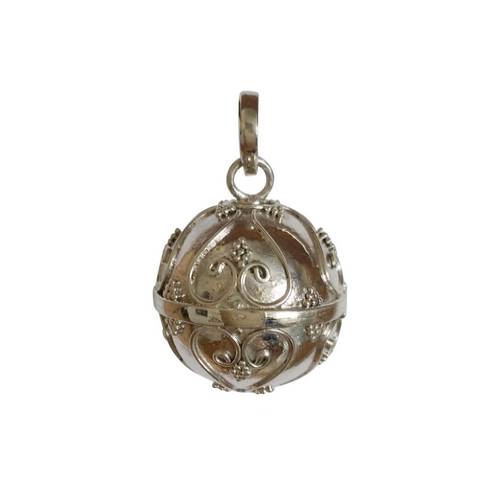 Silver harmony ball, Balinese wirework, 18mm; per pc - Click Image to Close