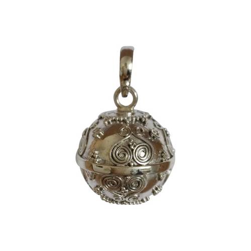 Silver harmony ball, Balinese wirework, 14mm; per pc