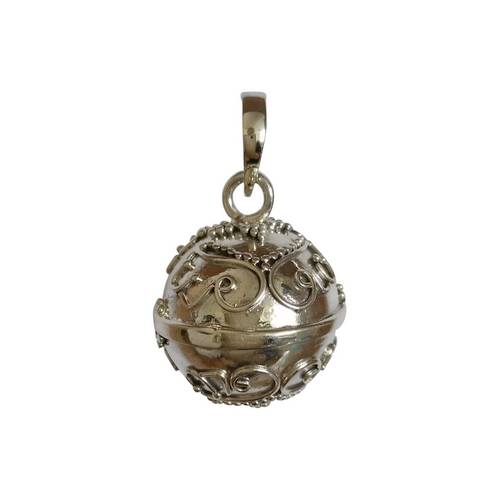 Silver harmony ball, Balinese wirework, 14mm; per pc