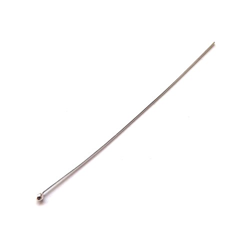 Zilveren nietstift, 5cm, wire 0.5mm; per 25 stuks