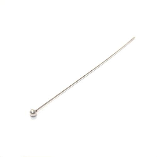 Silver headpin, 7cm, with 3mm boll; per 5 pcs