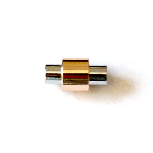 Metalen magneetslot, goud/zilver 5mm, glanzend; per 20 stuks