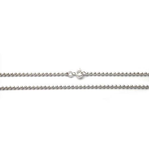 Silver necklace, ball chain, 2mm, shiny; per pc