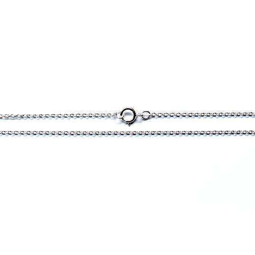 Silver necklace, 1x1.5mm, 45cm, rhodium plated; per pc