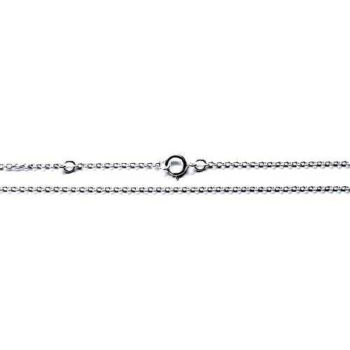 Silver necklace, oval, 1x1.5mm, 45cm, shiny; per pc