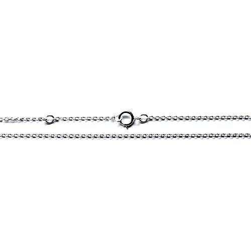 Silver necklace, 1.4x1.9mm, 55cm, extra ring on 50cm; per pc - Click Image to Close