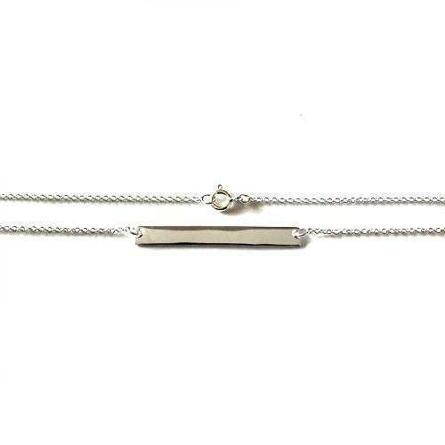 Silver necklace including bar, 45cm, shiny; per pc