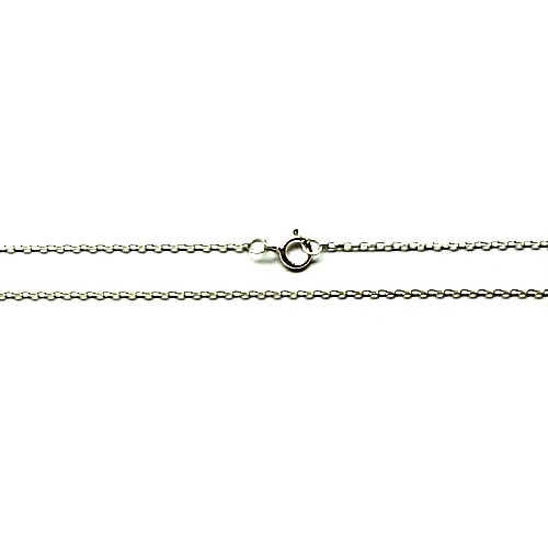 Zilveren ketting, 1x1.5mm, 50cm, glanzend; per stuk