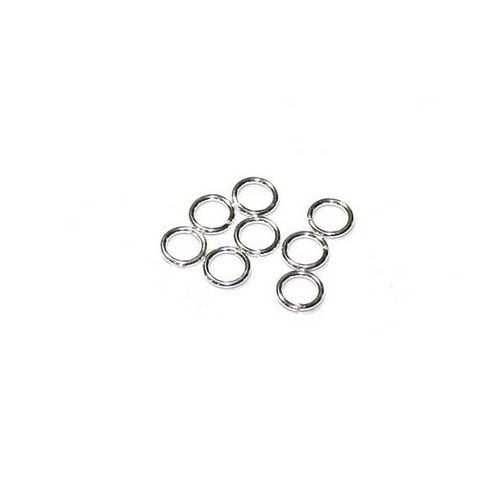 Zilveren open ring, 4mm, wire 0.7mm, glanzend; per 50 stuks