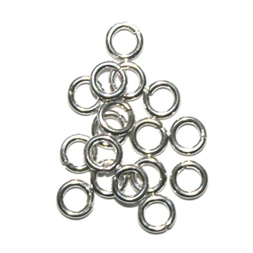 Zilveren open ring, 5mm, wire 1mm, glanzend; per 50 stuks