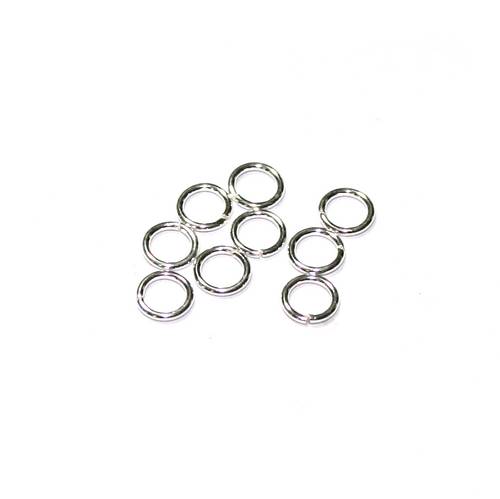 Zilveren open ring, 5mm, wire 0.7mm, glanzend; per 50 stuks