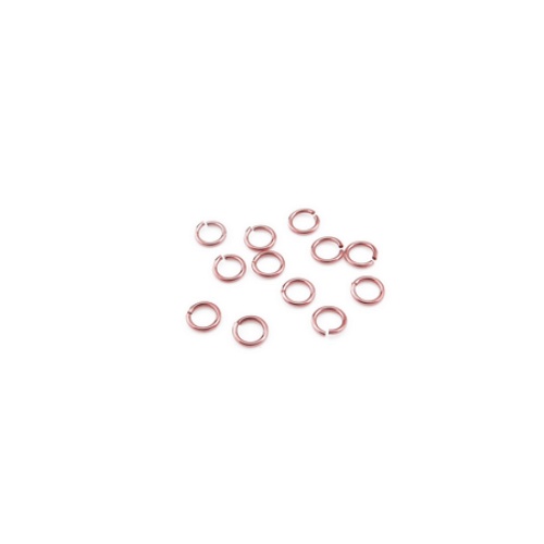 Zilveren open ring, 3x0.5mm, rosegold plated; per 100 stuks