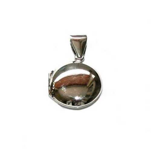 Silver pendant, medallion, round, 18mm, shiny, incl bail; per pc