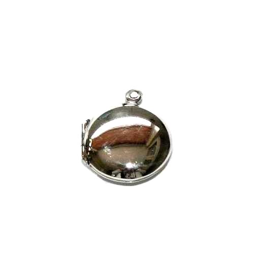 Silver pendant, medallion, round, 18mm, shiny; per pc