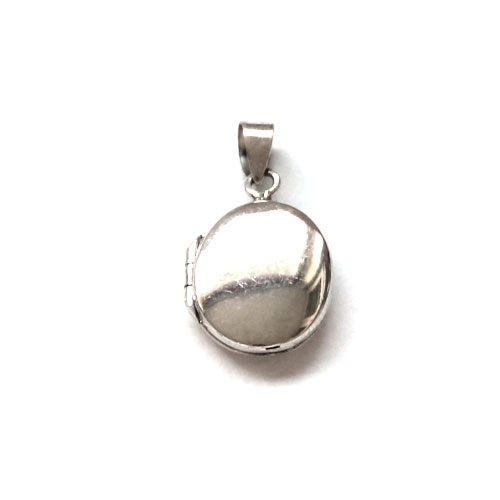 Silver pendant, medallion, oval, 17mm, shiny; per pc