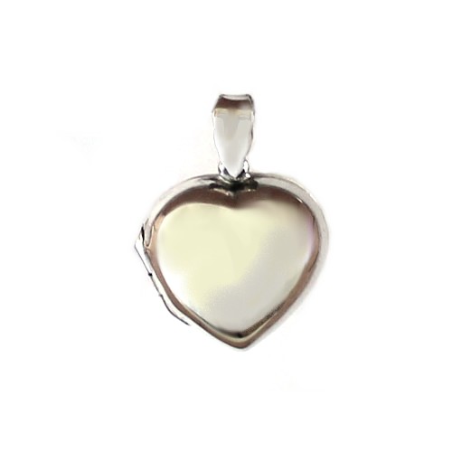 Zilveren medaillon, hart, 20mm, glanzend; per stuk - Klik op de afbeelding om het venster te sluiten