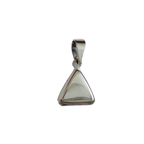 Silver medaillon, riangle, 14mm, shiny; per pc - Click Image to Close