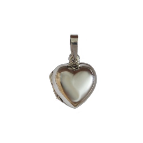 Silver medaillon, heart, 13mm, shiny; per pc - Click Image to Close