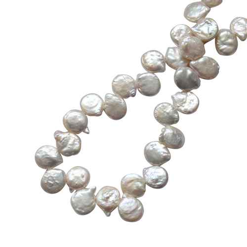 Pearl, Keishi, ca. 15mm, white off; per string
