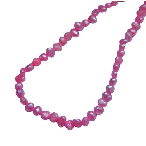 Pearl, nugget, 3.5mm, bright pink; per string