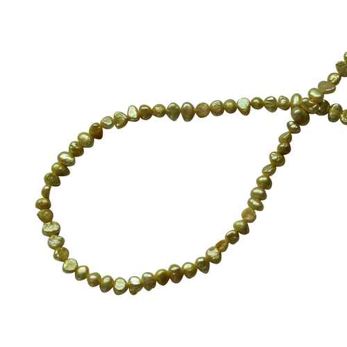 Pearl, nugget, 4mm, yellow; per string