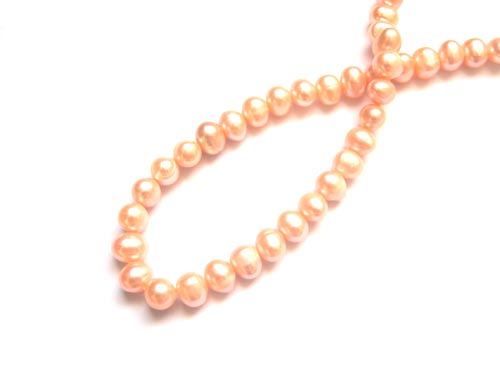 Pearl, potato, 7mm, light orange; per string