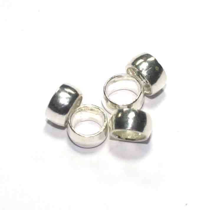 Silver spacer, 8x4.5mm, shiny; per 5 pcs - Click Image to Close