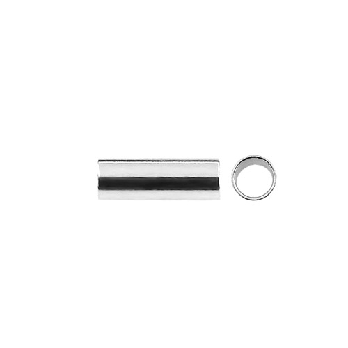 Zilveren tussenkraal, tube, 10mm, glanzend; per 10 stuks